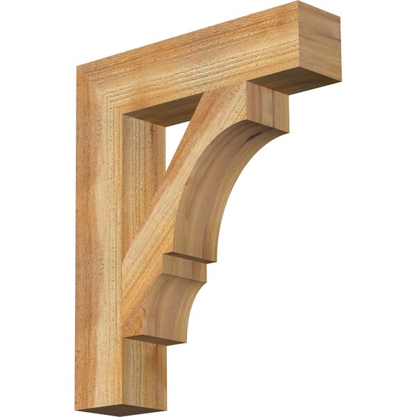 Ekena Millwork Balboa Block Rough Sawn Bracket, Western Red Cedar, 4"W x 18"D x 22"H BKT04X18X22BOA05RWR - main